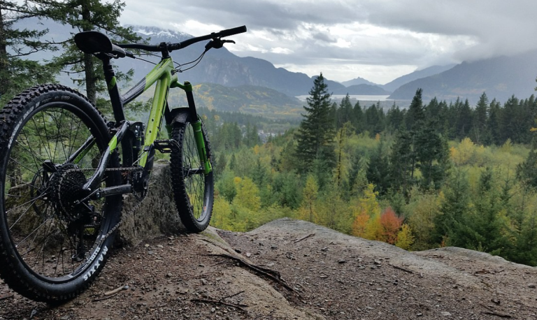 bike overlooking Whistler